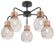 Redo 01-1577 - Candelabru cu tijă EDISON 5xE27/42W/230V, Ø 53 cm, negru/cupru