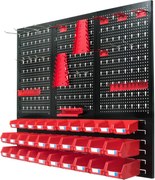 Panou metalic de perete pentru scule 120x90cm + 30 cutii