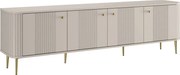 Dulap TV Vesper 4D 187 cm - cașmir / picioare aurii