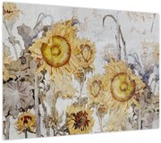 Tablou - Floarea-soarelui pe perete (70x50 cm)