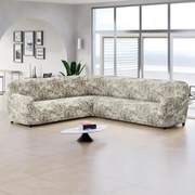 Huse bielastice MARMO bej colţar (l. 350 - 530 cm)