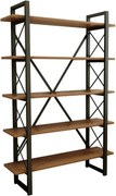 Etajera living NERO ELIT, nuc/negru, PAL melaminat, 90x34x180 cm