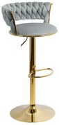 Scaun Bar Catifea Gri ABS 118 - Modern, Elegant, Reglabil