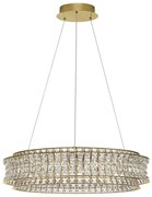 Lustra suspendata LED auriu, cristale sticla CELYSIA 80cm