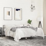vidaXL Cadru de pat, gri sonoma, 120x190 cm, lemn prelucrat și metal