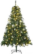 HOMCOM albero di natale a led albero di natale con luci led albero di natale già decorato albero di natale pvc Verde Φ112 × 180cm