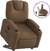 vidaXL Fotoliu rabatabil cu ridicare pe verticală, maro, textil