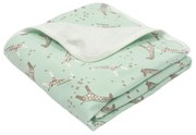 Paturica bebe din bumbac flausat moale si pufos pe interior 85x85 cm Kidizi Giraffe