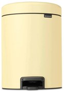 Cos cu pedala Brabantia NewIcon 1008840, 5 L, Inchidere lina, Baza antiderapanta, Galben