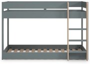 Pat pentru copii verde prăfuit supraetajat cu somieră 90x190 cm Angel – Marckeric