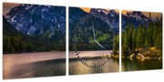 Tablou - Parcul Național Grand Teton (cu ceas) (90x30 cm)