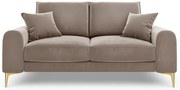 Canapea, Madara, Mazzini Sofas, 2 locuri, gold legs, 172x102x90 cm, catifea, bej