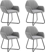 vidaXL Scaune de bucătărie pivotante, 4 buc., gri deschis, textil