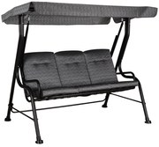 Outsunny Balansoar pentru Gradina pentru 3 Persoane, 200x120x170cm, Negru | Aosom Ro