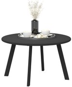 Outsunny Măsuță de Grădină Rotundă în Stil Industrial cu Picioare Antiderapante, Ø70x42 cm, Negru | Aosom Romania