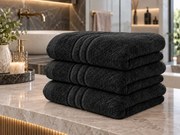 Prosop CONFORT Maxi 100x180 cm neagra, 100% bumbac