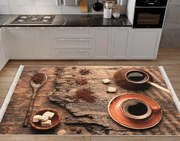 Covor bucatarie antiderapant, 120x180 cm, Coffee Time Rustic