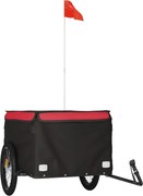 vidaXL Remorcă pentru biciclete, negru și roșu, 45 kg, fier