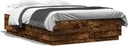 vidaXL Cadru de pat, stejar fumuriu, 150x200 cm, lemn prelucrat