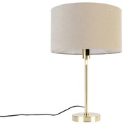 Lampa de masa aurie reglabila cu abajur maro deschis 35 cm - Parte