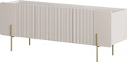 Comodă TV Malmi 150 cm - cașmir / crema bianca / picioare aurii