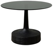 Masuta de cafea, rotunda, din sticla fumurie, Stein
