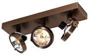 Spot de design bronz închis cu 3 lumini rotativ și înclinabil - Go