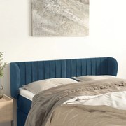 vidaXL Tăblie pat cu aripioare albastru închis 147x23x78/88 cm catifea