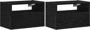 vidaXL Noptiere de perete, 2 buc., negru, 45x26x28,5 cm