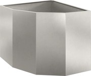 vidaXL Ghiveci de colț Argintiu 60 x 60 x 50 cm Oțel inoxidabil