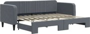 vidaXL Pat de zi cu extensie, gri închis, 80x200 cm, catifea