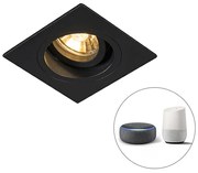 Spot integrat inteligent negru pătrat cu WiFi GU10 - Chuck