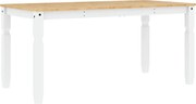 vidaXL Masă de sufragerie "Corona", alb 160x80x75 cm lemn masiv de pin