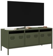 vidaXL Dulap TV, verde măsliniu, 101,5x39x43,5cm, oțel laminat la rece