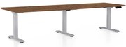 Masă înălțime reglabilă OfficeTech Long, 260 x 80 cm, picioare gri, stejar silverjack