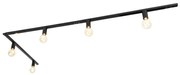 Sistem de șine modern monofazat cu 5 lumini, inclusiv dulie E27, negru - Jeana