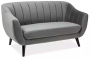 Canapea Elite Velvet, două locuri, gri
