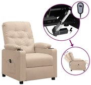 vidaXL Fotoliu rabatabil electric, crem, material textil