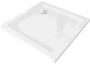 Mexen Flat cadă de duș pătrată slim 100 x 100 cm, albă, sifon crom - 40101010