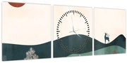 Tablou - Peisaj ilustrat (cu ceas) (90x30 cm)