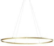 Lampă suspendată de design alamă 120cm inclusiv LED cu 3 trepte de intensitate luminoasă - Ovallo