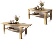 Mazzoni ASTI-R Stejar Artisan/Bej (Șampanie) – MASĂ/MĂSUȚĂ CAFEA MODERNĂ CU BLAT EXTENSIBIL