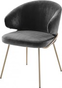 Scaun tapitat design LUX Kinley, catifea savona gri inchis 113584 HZ