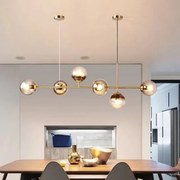 Lustra suspendata Gold, Elit's 6 globuri Fumuri