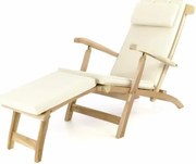 Șezlong de grădină din lemn DIVERO Florentine + căptușeală -