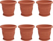 vidaXL Ghivece pentru plante 6 pcs Roșu cărămidă Ø 26 x 21.5 cm