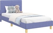 vidaXL Cadru de pat pentru copii cu spătar Albastru Jeans 80 x 200 cm
