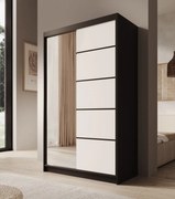 Dulap cu usi glisante, 120x58x200 cm, Castello 120, ADRK Furniture (Culoare: Negru / Alb)