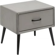 Noptiera, Masuta laterala Famous catifea gri argintiu