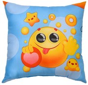 Perna decorativa din microfibra Culoare albastra, EMOJI 45 x 45 cm